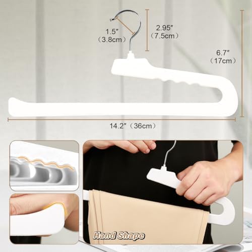 Velvet Pant Hangers Open End,16 Pack Non Slip White Felt Trouser Hangers